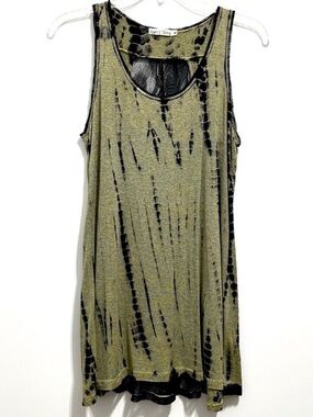 Gypsy Daisy Women’s Olive Green & Black Tie Dye Lace Tank Top
